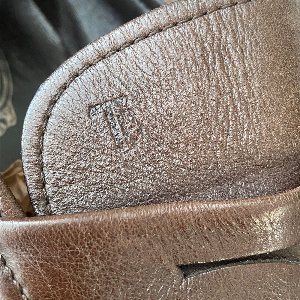 Tod's Brown Leather Driver’s Loafers 9.5 Designer Luxury Country Club Old Money - Picture 3 of 12
